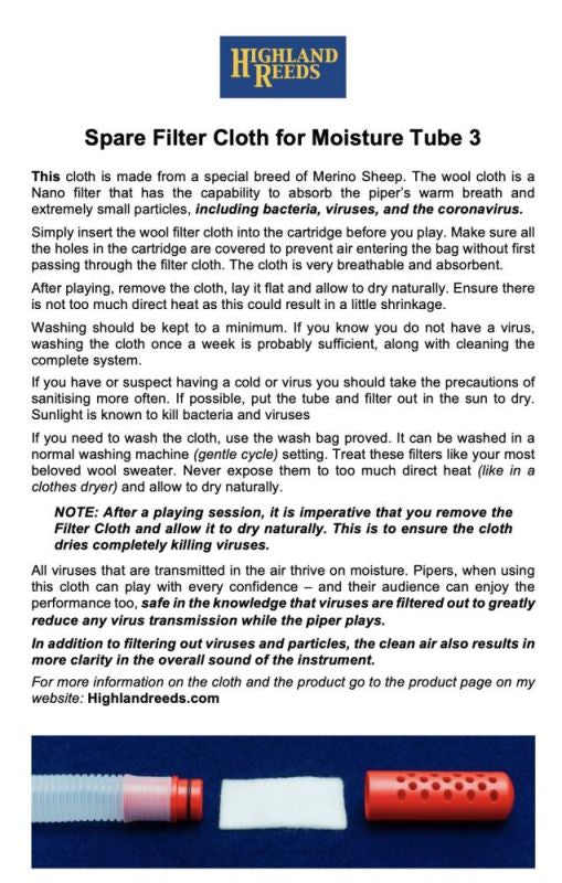 Spare Moisture Tube Filters (MT3)