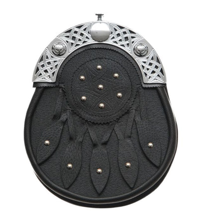 Economy Leather Hunting Sporran with Cantle (Standard Pipe Band Sporran)